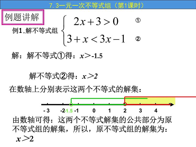 7.3 一元一次不等式组（第1课时）-课件 初中 / 数学 / 沪科版 / 七年级下册07