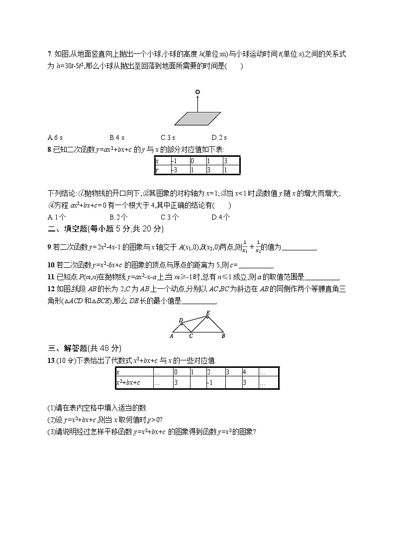 2021人教版九年级上册 第22章 二次函数 专题练习题（1）（含详细答案解析）02