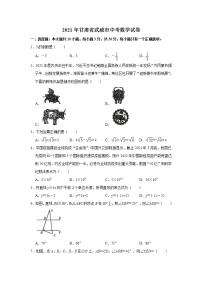 2021年甘肃省武威市中考数学试卷真题+答案