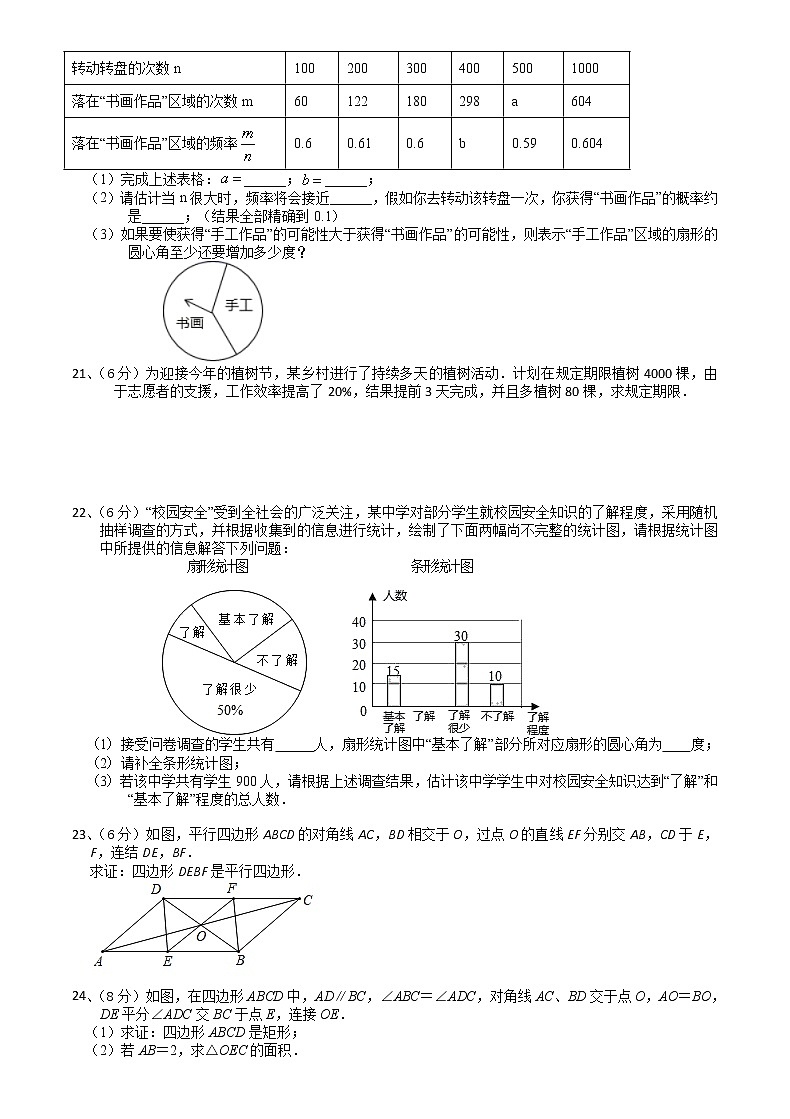 2020-2021学年苏科版八年级下学期数学期末模拟训练02（word版 含答案）03