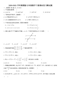 2020-2021学年七年级数学冀教版下册期末复习测试题（含答案）