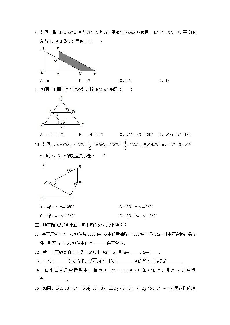 2020-2021学年七年级数学人教版下册期末综合复习模拟测试题1（附答案）02