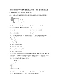 山东省德州市2020-2021学年八年级下学期期末复习数学试卷（word版 含答案）