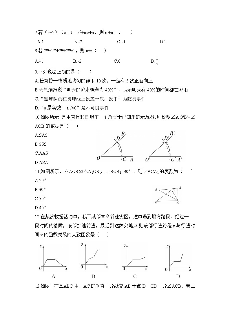 2020-2021学年北师大版七年级数学下册期末复习综合测试卷（二）（word版 无答案）02