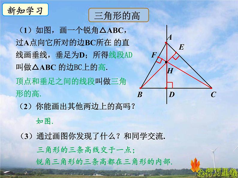 人教版数学初中八年级上册第十一章第一节第2课时三角形的高、中线、角平分线课件第4页