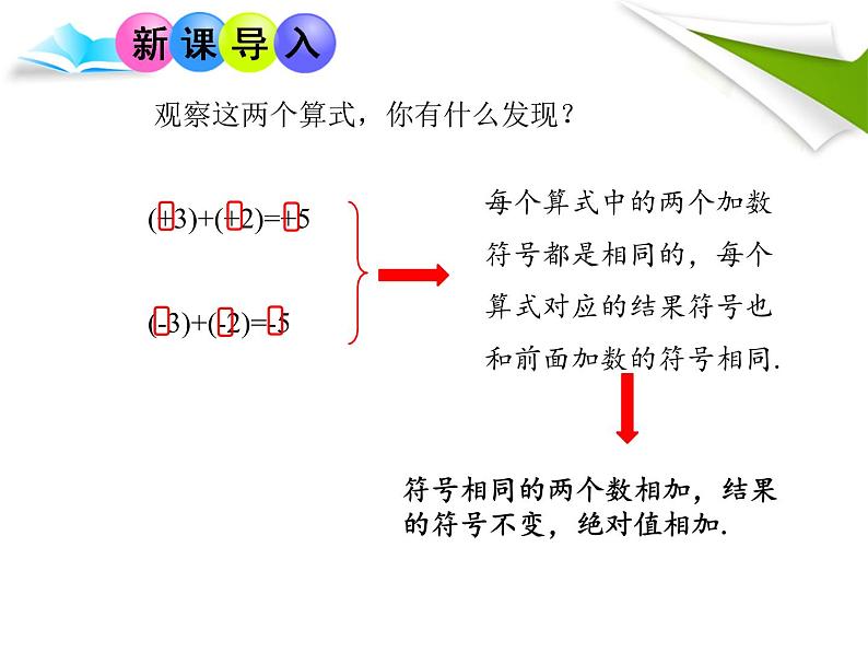 人教版数学初中七年级上册第一章1.3.1 有理数的加法课件05