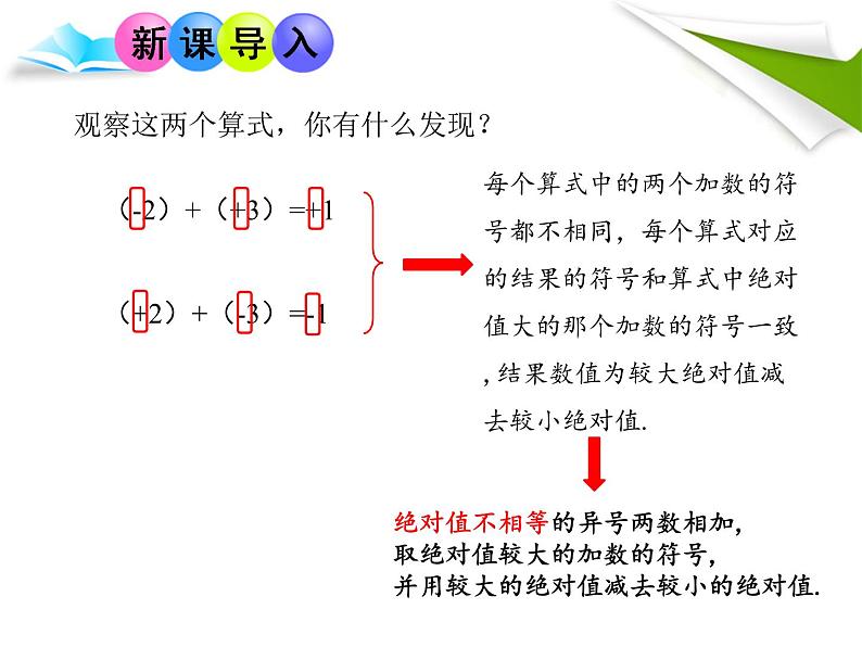 人教版数学初中七年级上册第一章1.3.1 有理数的加法课件08