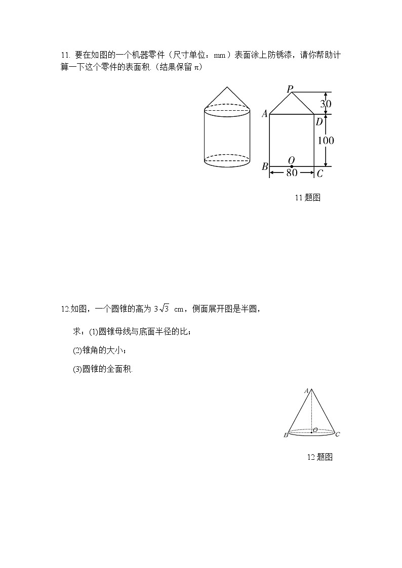 24.4.2 圆锥的侧面积和全面积-人教版九年级数学上册课时互动训练03