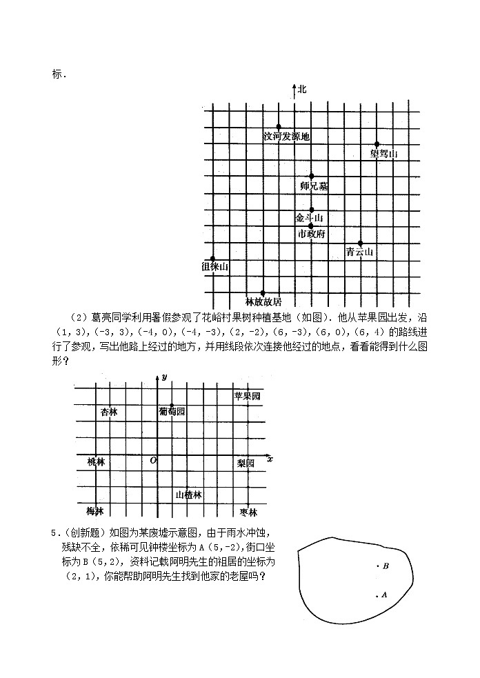 新人教版七年级数学下册 7.2 用坐标表示地理位置 检测题02