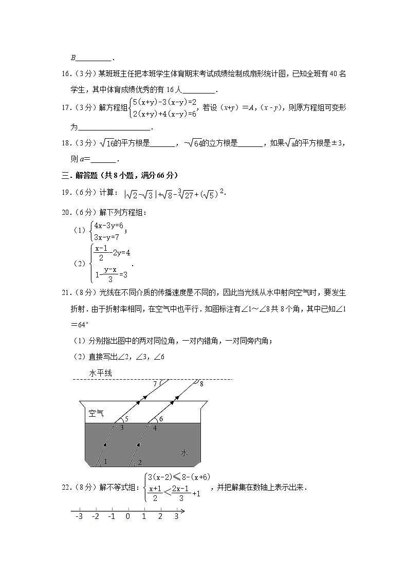 广西防城港市2020-2021学年 七年级下学期期末复习数学试卷（word版 含答案）03