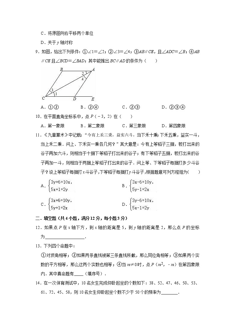 2020-2021学年人教版七年级下册数学期末冲刺试题（word版 含答案）02