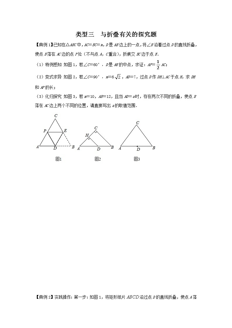 类型三 与折叠有关的探究题-2021年中考数学二轮复习重难题型突破01
