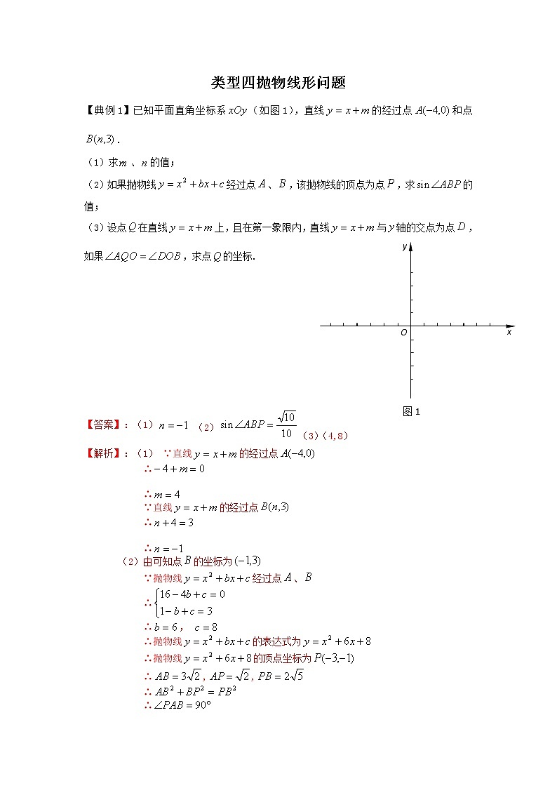 类型四 抛物线型问题-2021年中考数学二轮复习重难题型突破01