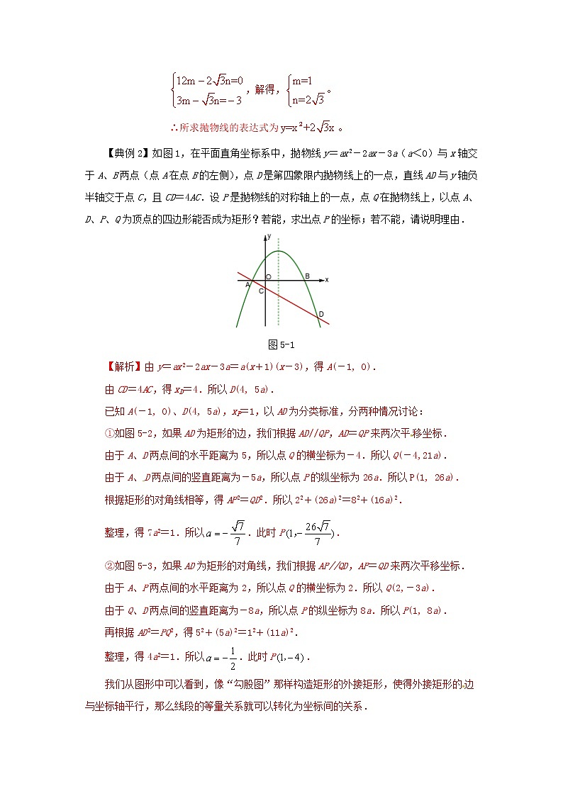 类型十 二次函数与矩形有关的问题-2021年中考数学二轮复习重难题型突破02