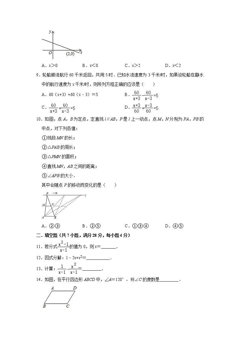 2021年广东省佛山市三水区八年级（下）期末数学复习试卷   含答案02