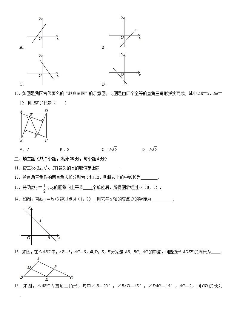 2021年广东省中山市香山区八年级（下）期末数学复习试卷  word版，含答案02