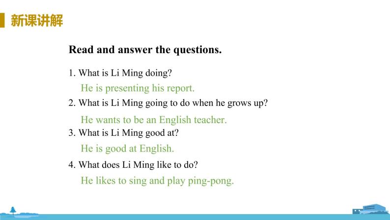 冀教版英语八年级上册 Lesson 48 Li Ming's Report PPT课件+音频08