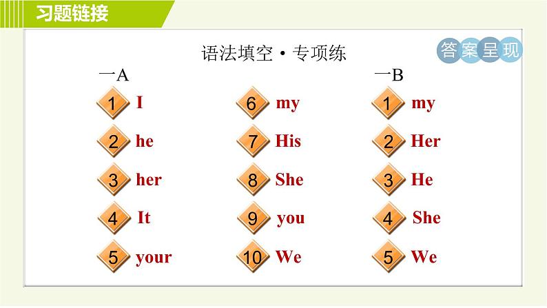 外研版七年级上册英语习题课件 Module2 Period 5   Unit 3 B06