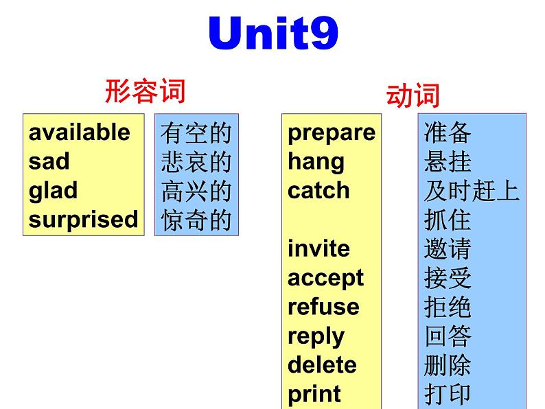 人教新目标（Gor for it）八年级上期末专项复习--单词专练01