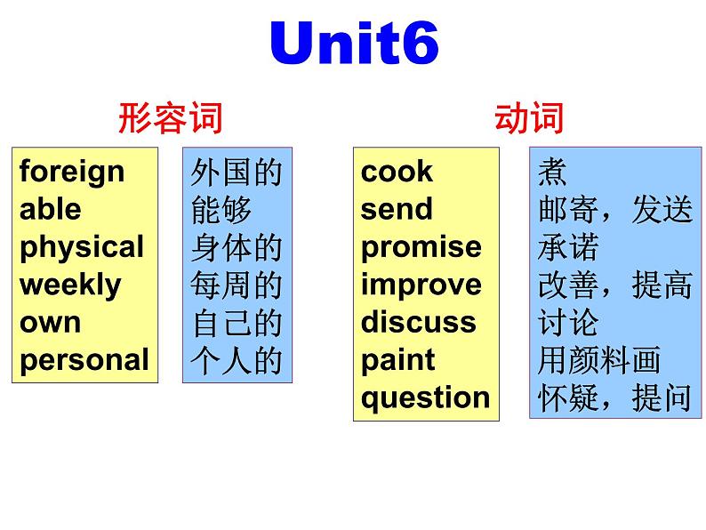 人教新目标（Gor for it）八年级上期末专项复习--单词专练01