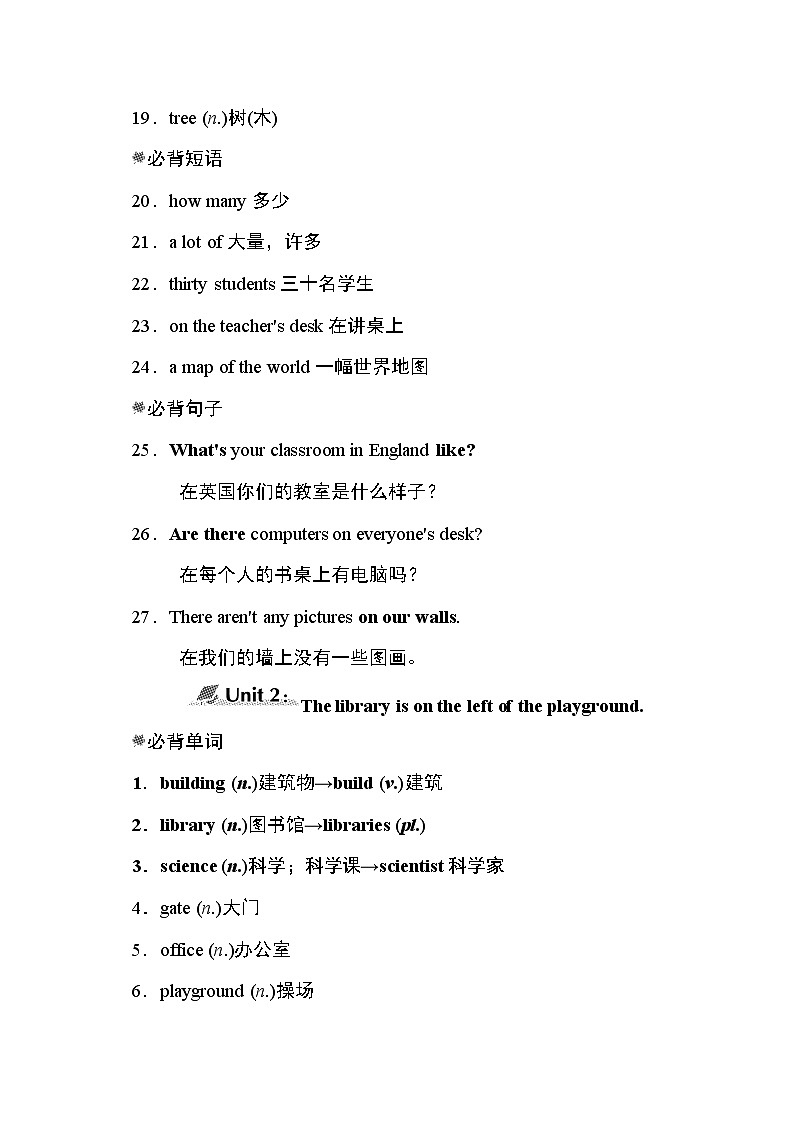 外研版七年级上册英语 M3模块知识点归纳02