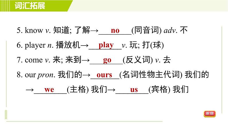 人教版七年级上册英语习题课件 Unit4 Period 4 Section B (3a-Self Check)第5页