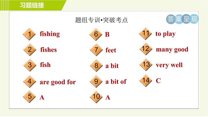 外研版七年级上册英语习题课件 Module 4 Unit 2 Is your food and drink healthy03