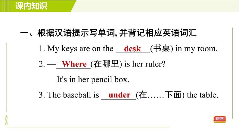 人教版七年级上册英语习题课件 Unit4 Period 2 Section A (Grammar Focus-3c)第6页