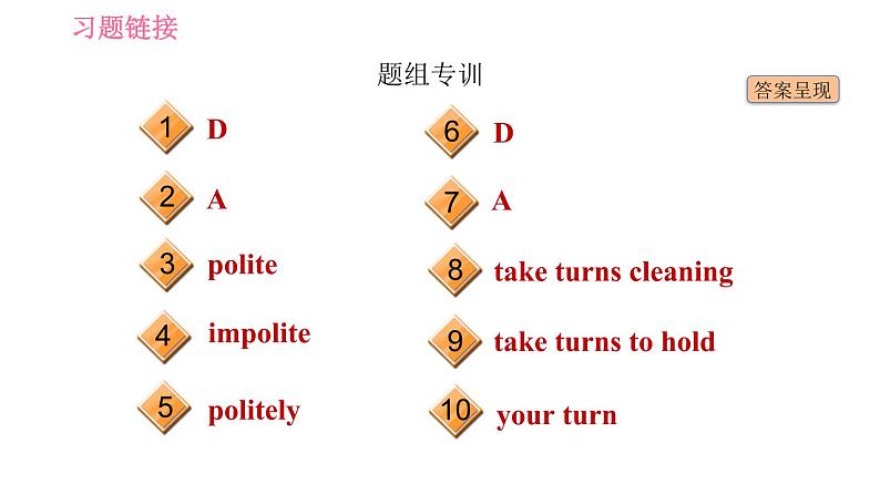 冀教版九年级英语 Unit8 Lesson 45 Different Manners 习题课件第3页