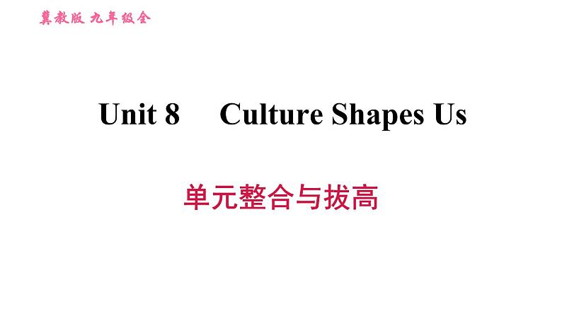 冀教版九年级英语全一册 Unit8 习题课件01