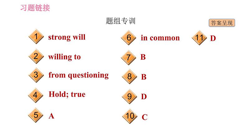 冀教版九年级英语全一册习题课件 Unit8 Lesson 44 Popular Sayings第3页