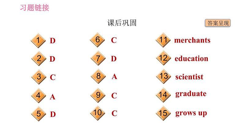 冀教版九年级英语全一册习题课件 Unit10 Lesson 59 Keep Your Choices Open第4页