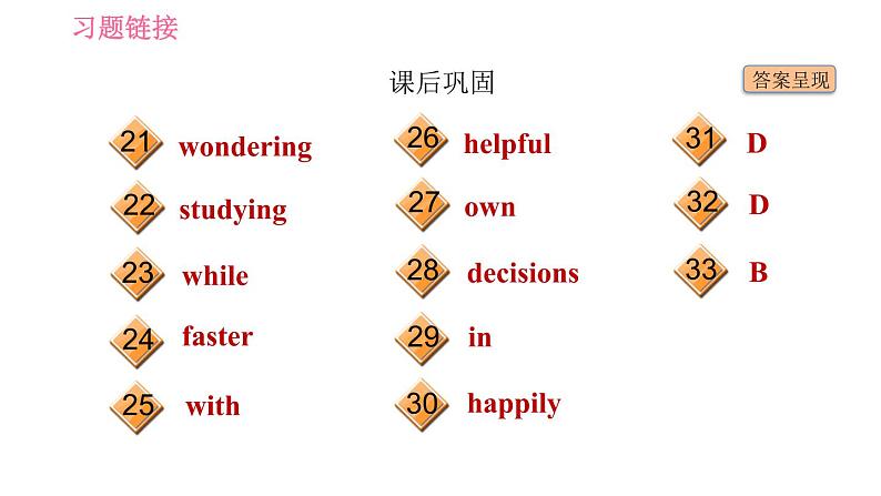 冀教版九年级英语全一册习题课件 Unit10 Lesson 59 Keep Your Choices Open第6页