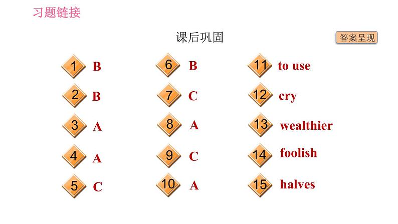 冀教版九年级英语全一册习题课件 Unit8 Lesson 44 Popular Sayings04