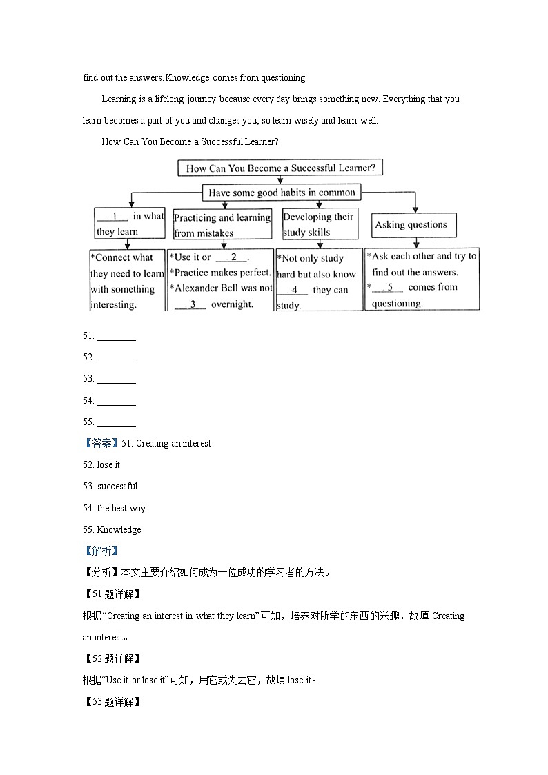 辽宁省锦州市2019-2021年三年中考英语试卷分类汇编：任务型阅读（word版附解析）02