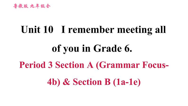 鲁教五四版九年级全一册英语习题课件 Unit10 Period 3 Section A(Grammar Focus-4b)& Section B (1a-1e)01