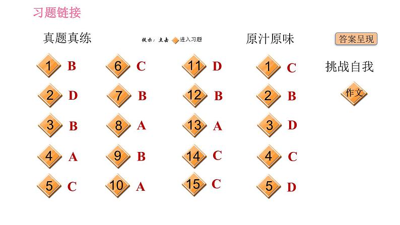 鲁教五四版九年级全一册英语习题课件 Unit6 单元整合与拔高02