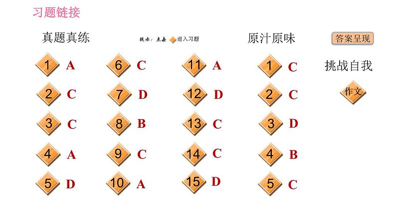 鲁教五四版九年级全一册英语习题课件 Unit7 单元整合与拔高02