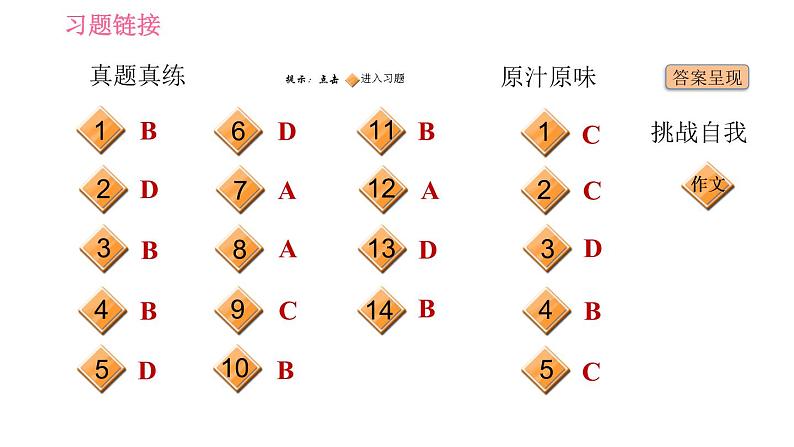 鲁教五四版九年级全一册英语习题课件 Unit8 单元整合与拔高02