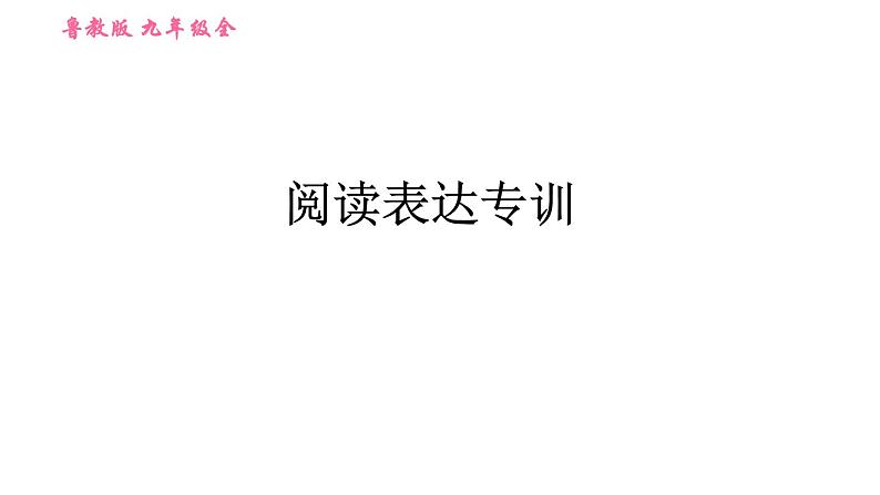 鲁教五四版九年级全一册英语习题课件 期末专训之阅读表达专训01