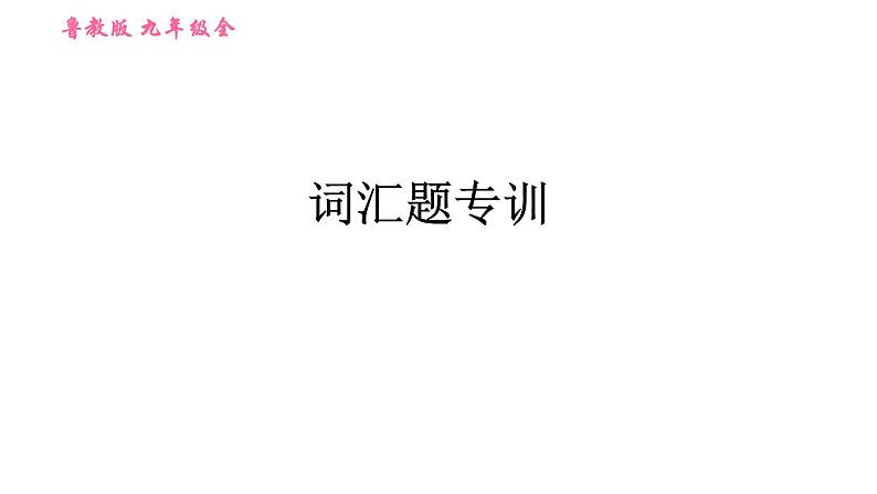 鲁教五四版九年级全一册英语习题课件 期末专训之词汇题专训01