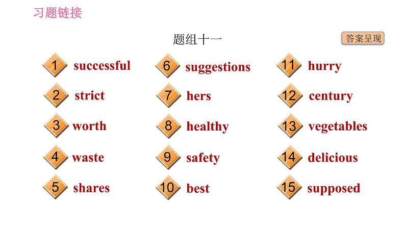 鲁教五四版九年级全一册英语习题课件 期末专训之词汇题专训08