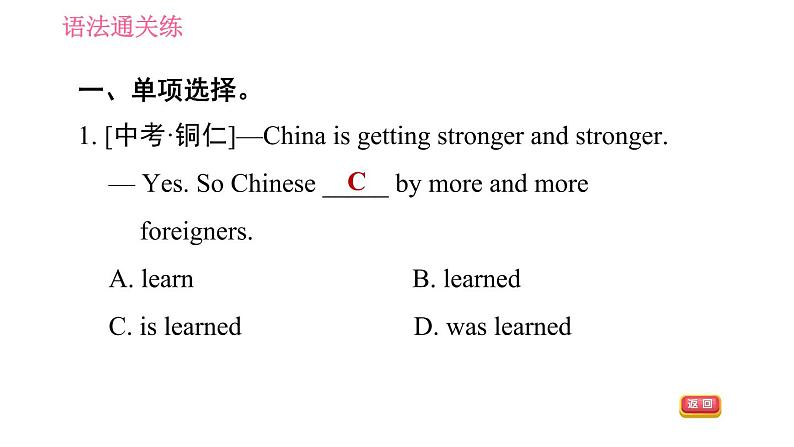 外研版九年级下册英语 Module 6  习题课件04