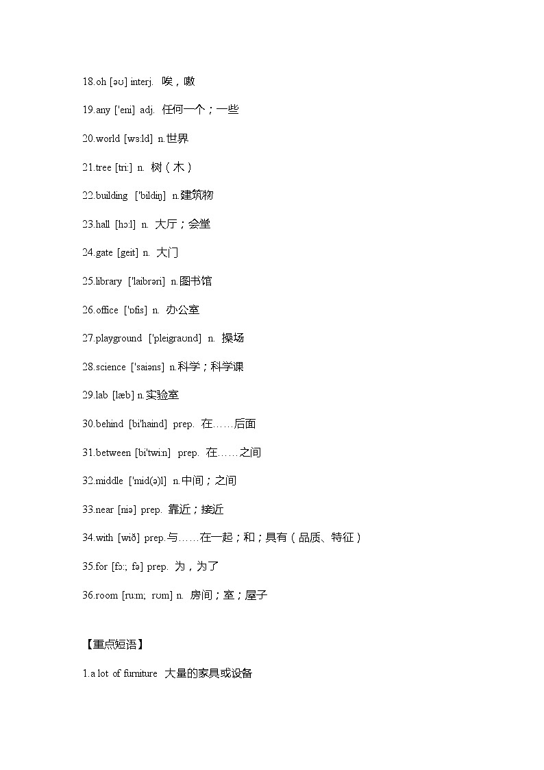 外研版英语七年级上册Module 3  重难点知识归纳总结学案第2页