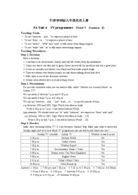 2021学年Unit 6 TV programmes教学设计