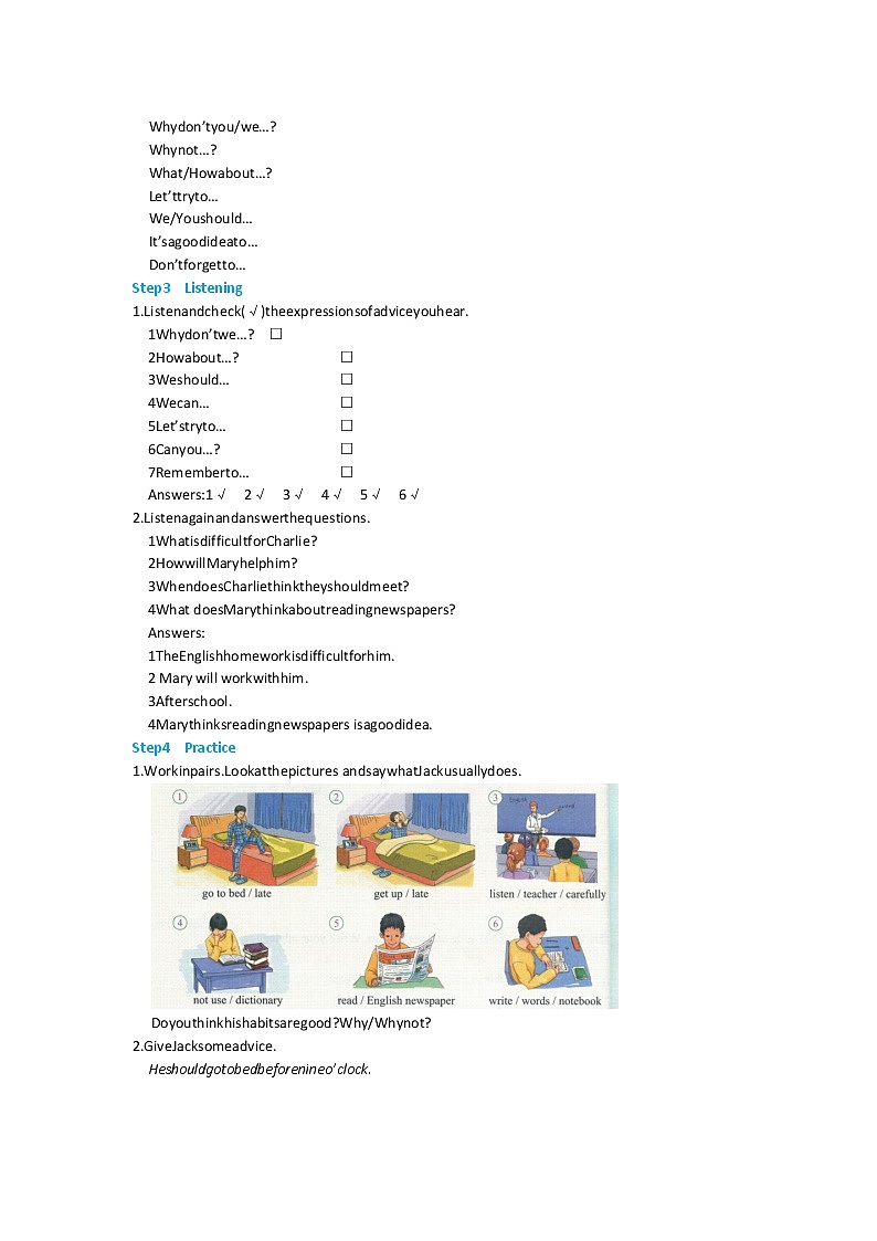 初中英语 外研（新标准）版 八年级上册Module 1  How to learn English   Unit 3 Language in use同步教案 课件 练习02