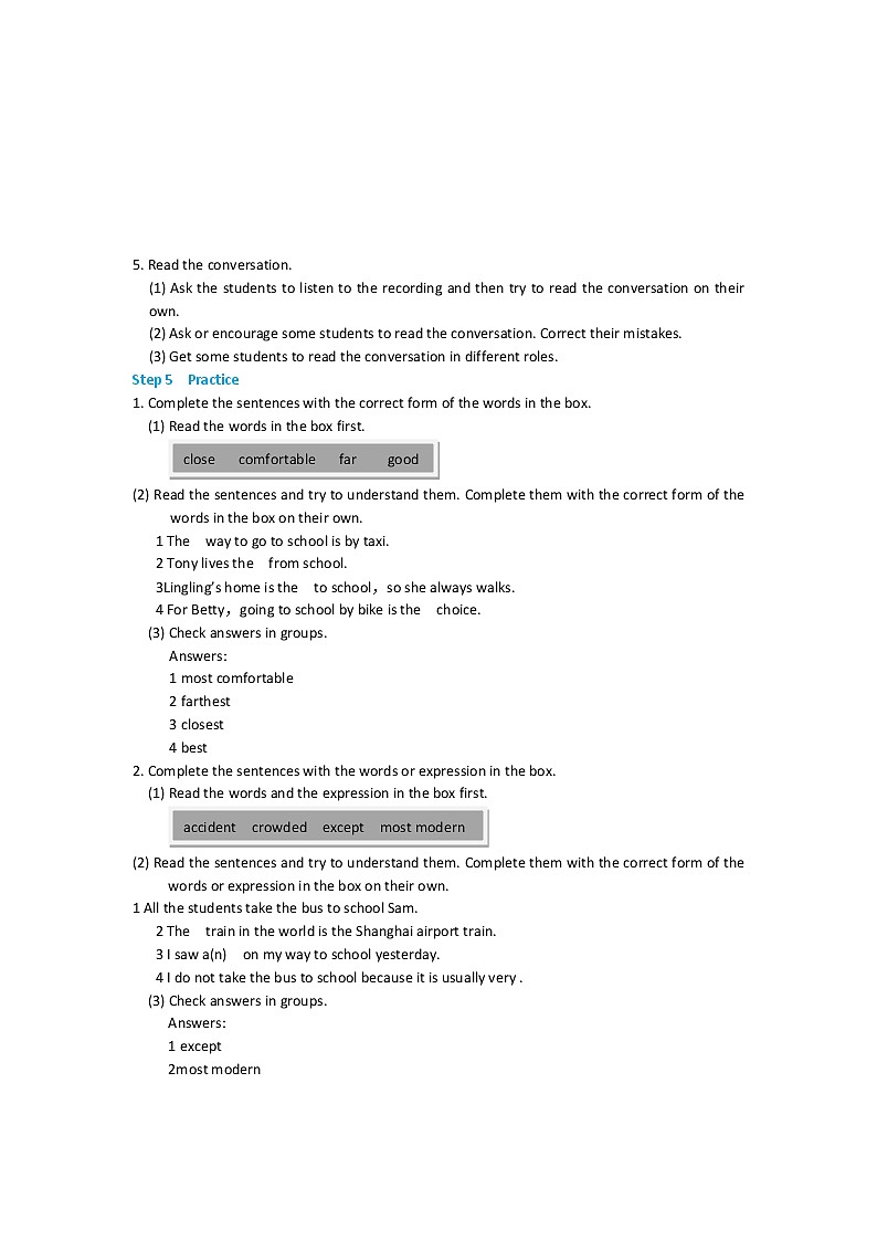 初中英语 外研（新标准）版 八年级上册Module 4 Planes, ships and trains  Unit1 He lives the farthest from school同步教案 课件 练习03