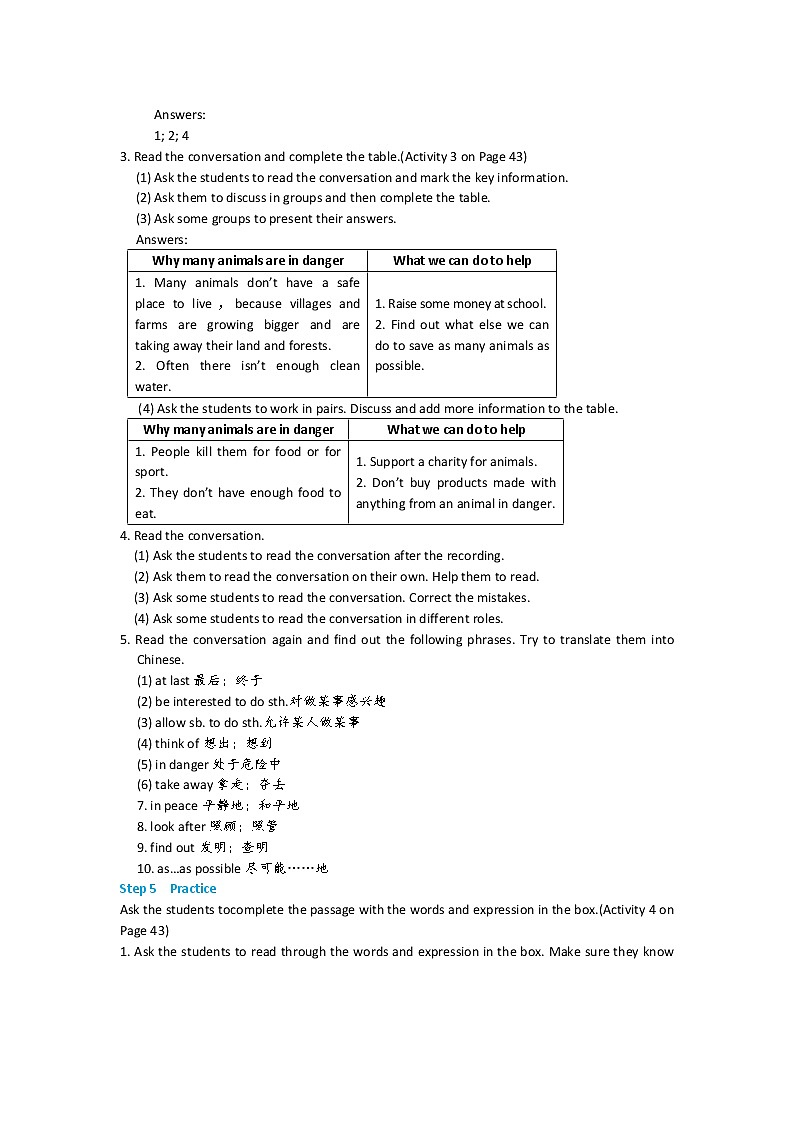 初中英语 外研（新标准）版 八年级上册Module 6 Animals in danger  Unit1 It allows people to get closer to them同步教案 课件 练习03