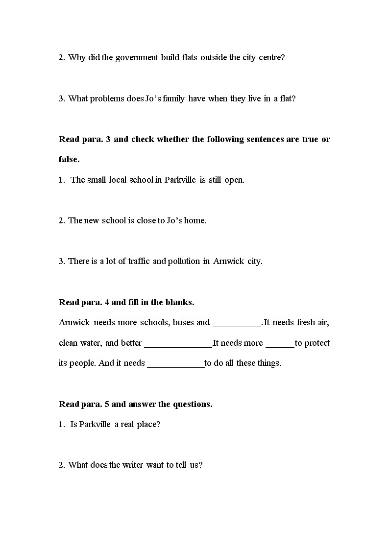 初中英语 外研（新标准）版 八年级上册Module 9 Population Unit 2 Arnwick was a city with 200,200 people同步教案 课件 练习03