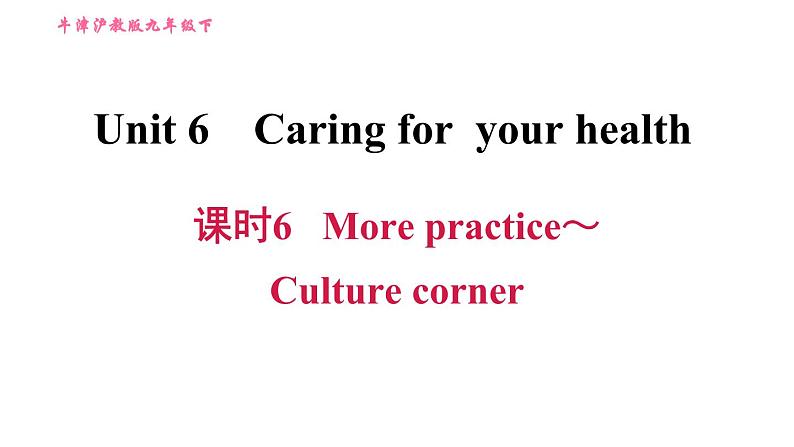 沪教牛津版九年级下册英语课件 Unit 6 课时6 More practice～Culture corner第1页